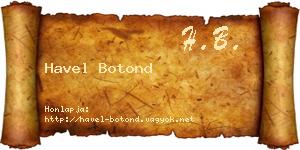 Havel Botond névjegykártya